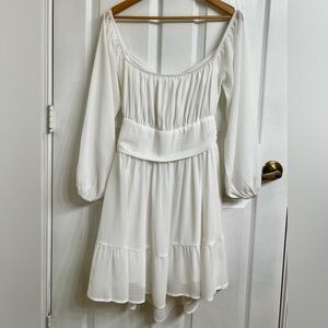 NEW Bridal Cottagecore Boho Mini Dress with Bow and Billowy Sleeves Bachelorette
